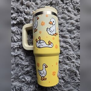 Yellow Travel Mug with Duck Design